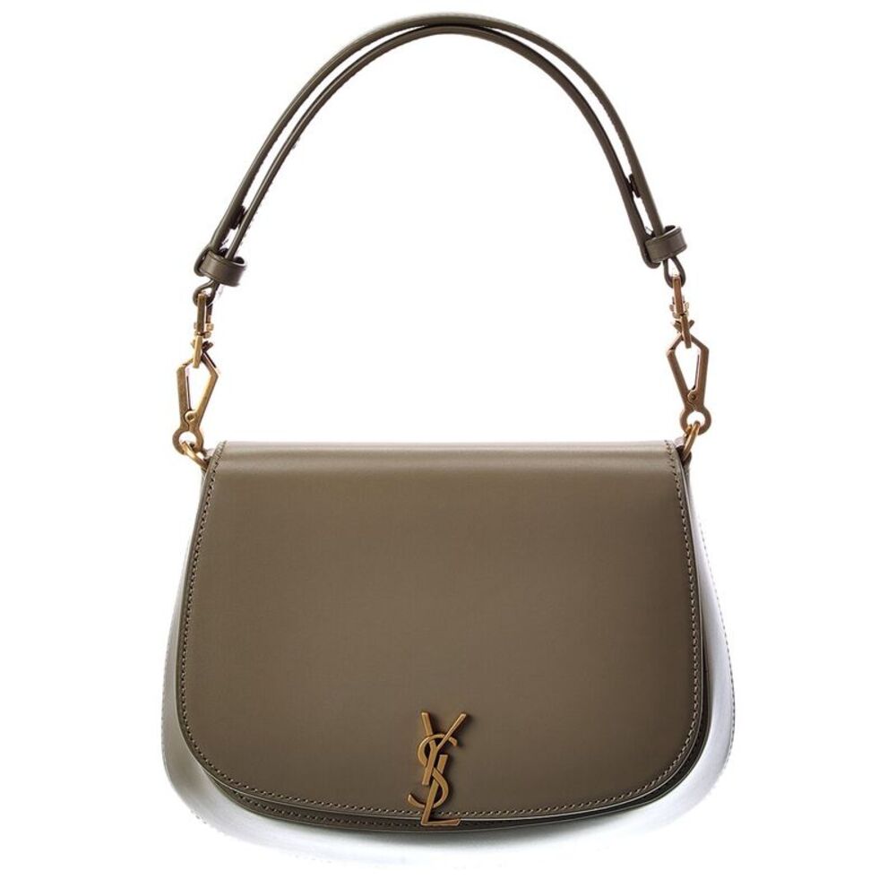 Saint Laurent Voltaire Small Leather Shoulder Bag, Green